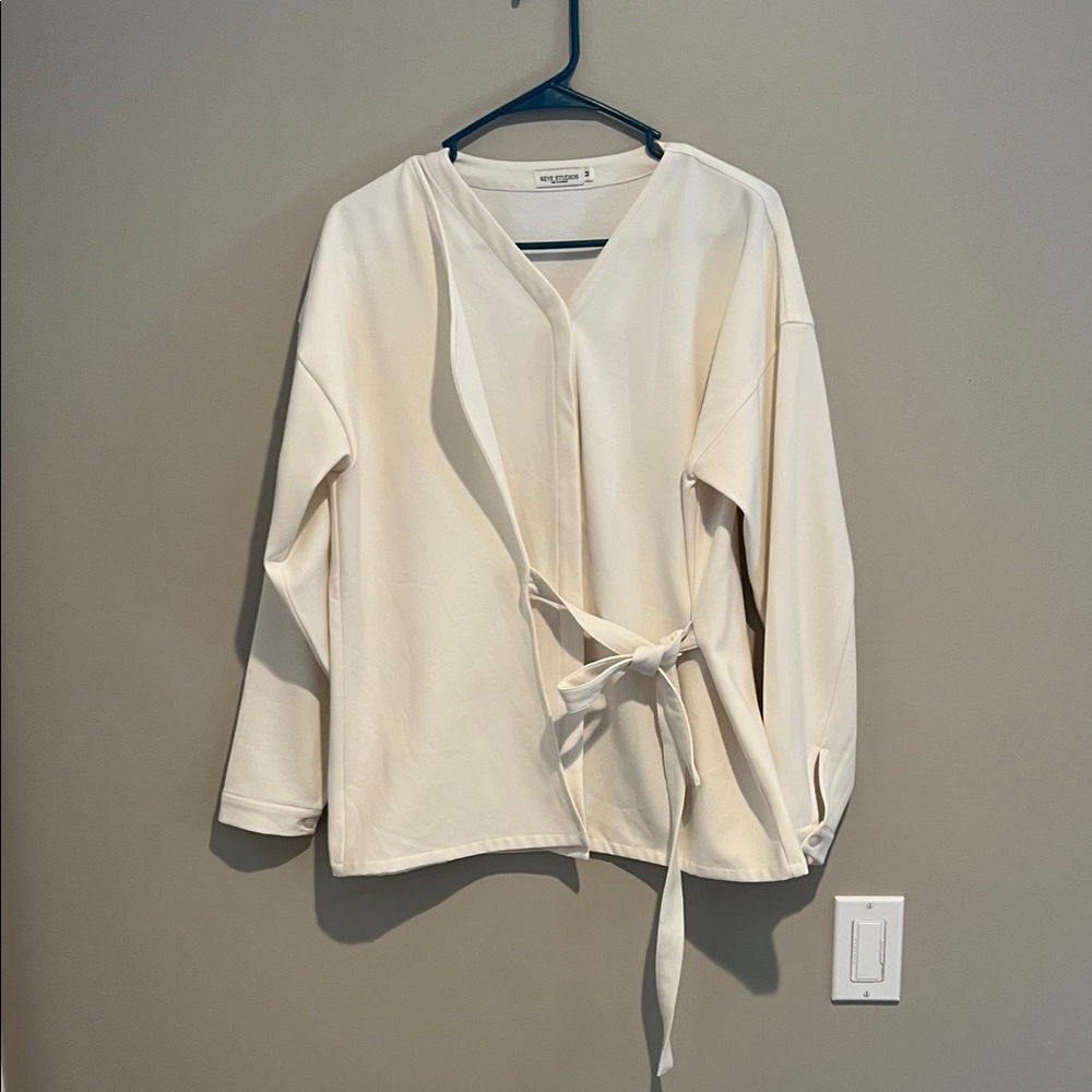 Cream Wrap Blouse